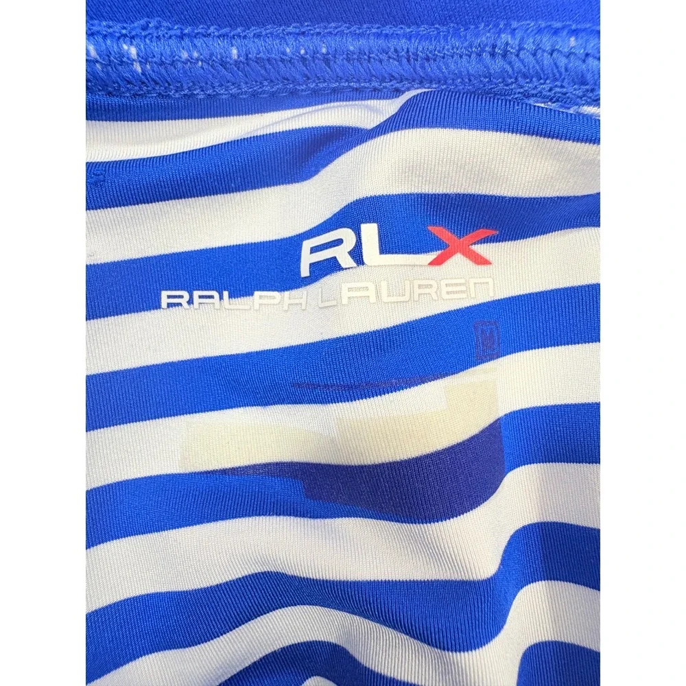 RLX Ralph Lauren Skort Athletic Golf Tennis Blue White Stripe Womens Size Medium